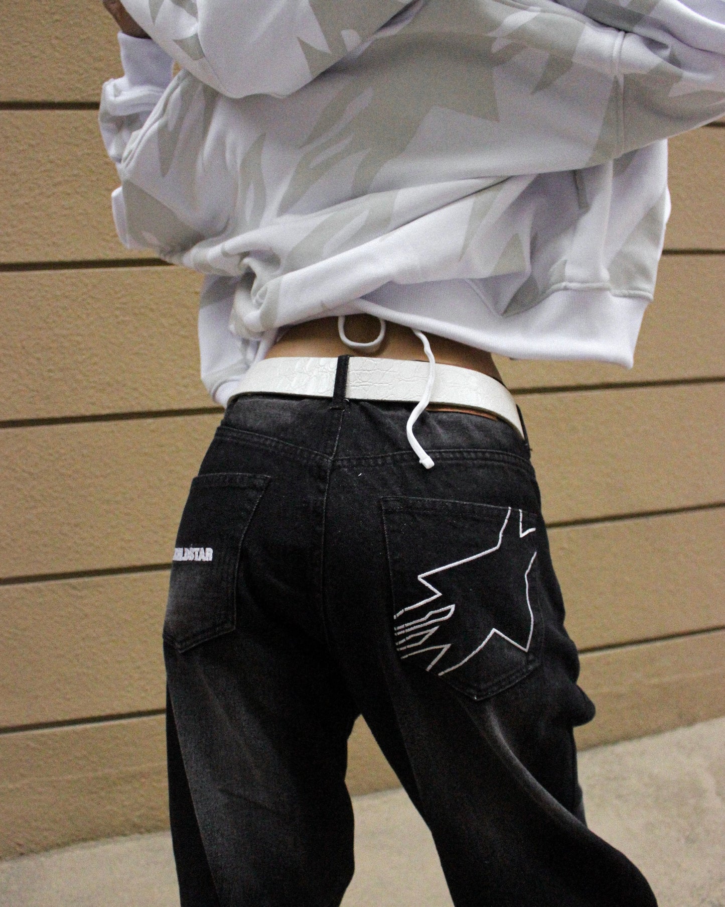 ASAP Big Ol’ Star Denim Pants - Washed Black